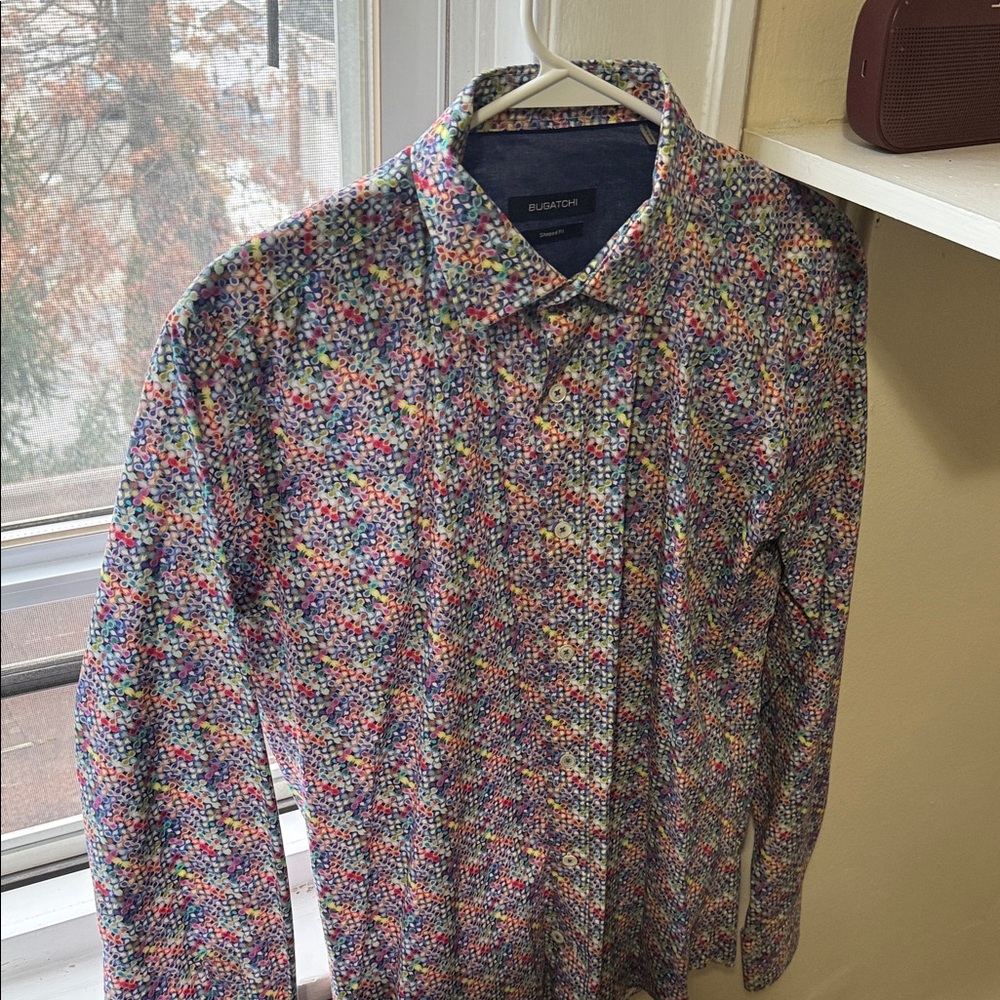 Bugatchi Men's Colorful Patterned Button Down Shi… - image 4